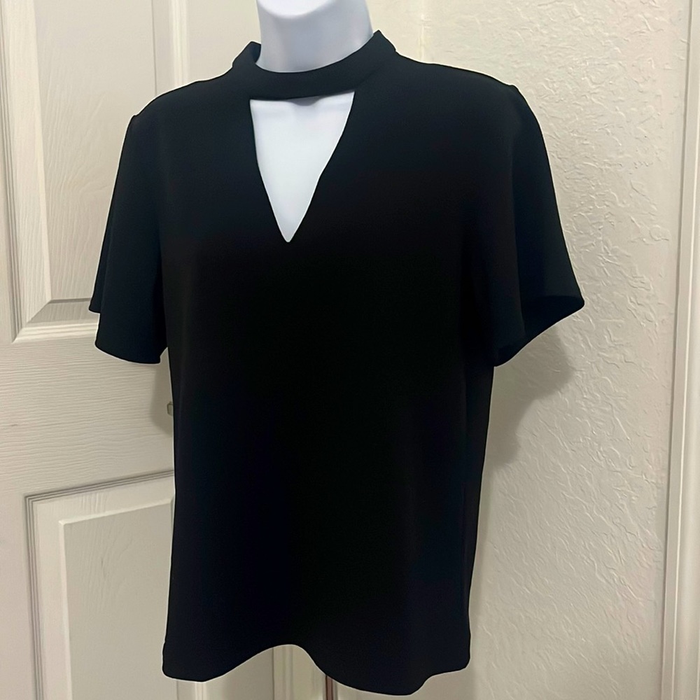 Ann Taylor SMALL black Short Sleeve stylish top